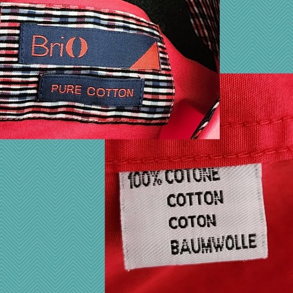 Brio Red Cotton Button Front Dress Shirt - Picture 5 of 5